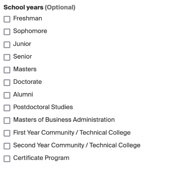 School Years Example